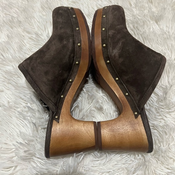 UGG Dark Brown Suede Clogs - Picture 3 of 8